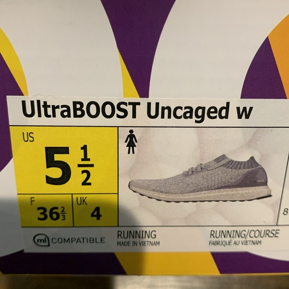 Adidas WMN Ultra Boost Uncaged Running Shoes US5.5 Light Grey/Baby Blue & Pink - Picture 12 of 12